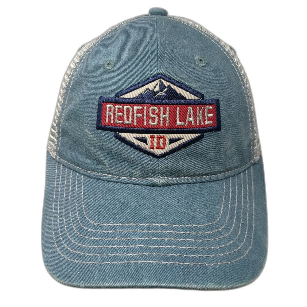 Blue 84 Redfish Lake Idaho Trucker Hat One Size Mesh Snapback Patch Mountain